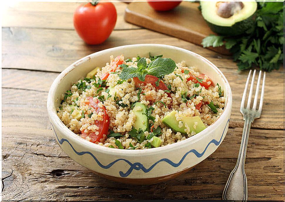 Quinoa and guacamole