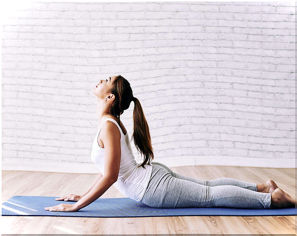 woman doing yoga