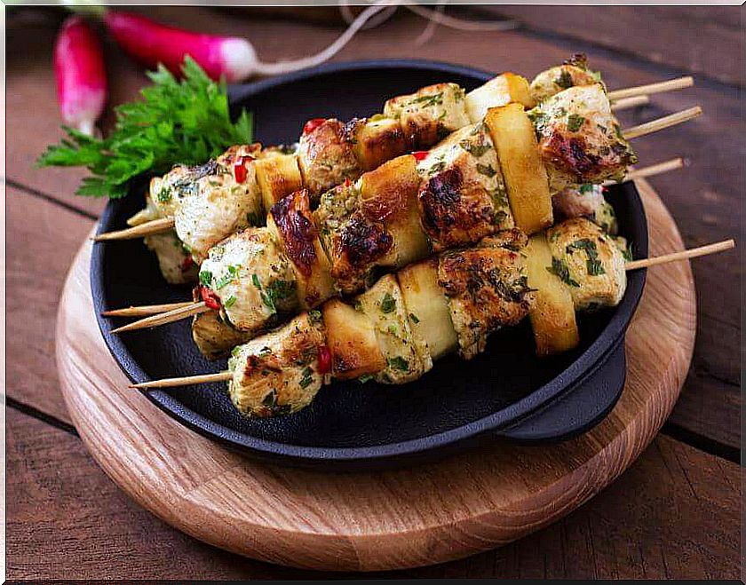 Homemade chicken skewers recipe