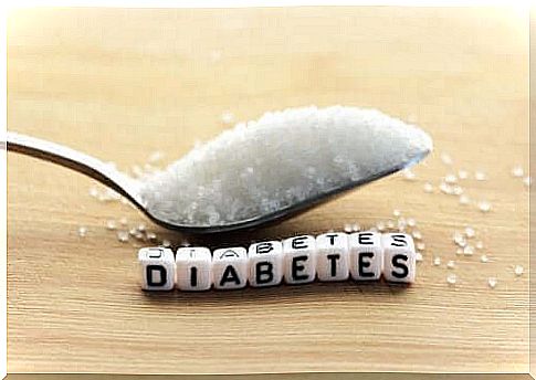 Sugar spoon and the word "Diabetes"