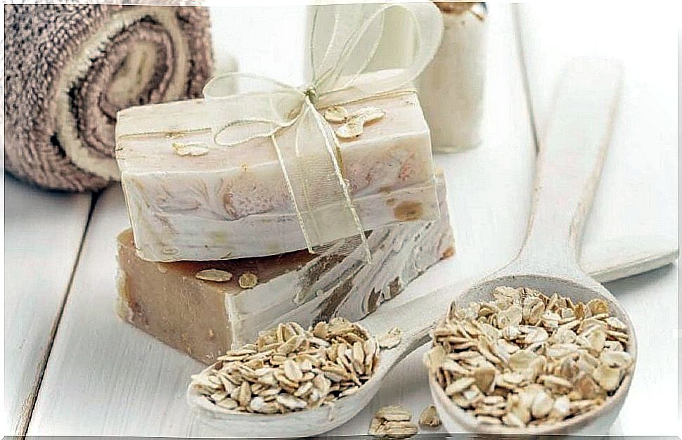 Gift-wrapped oat soap