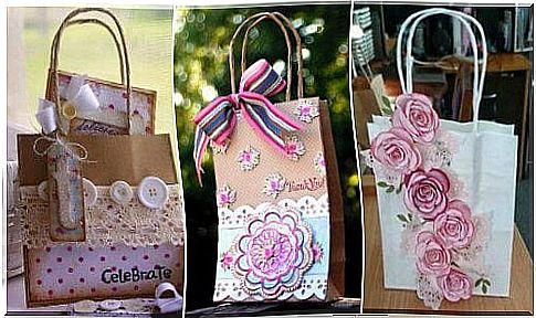 Gift bags with flowers