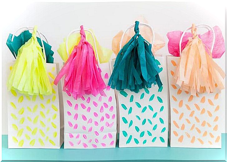 colorful gift bags