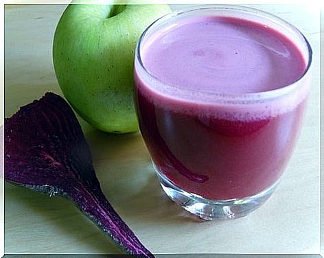 Medicinal beet, apple and carrot juice