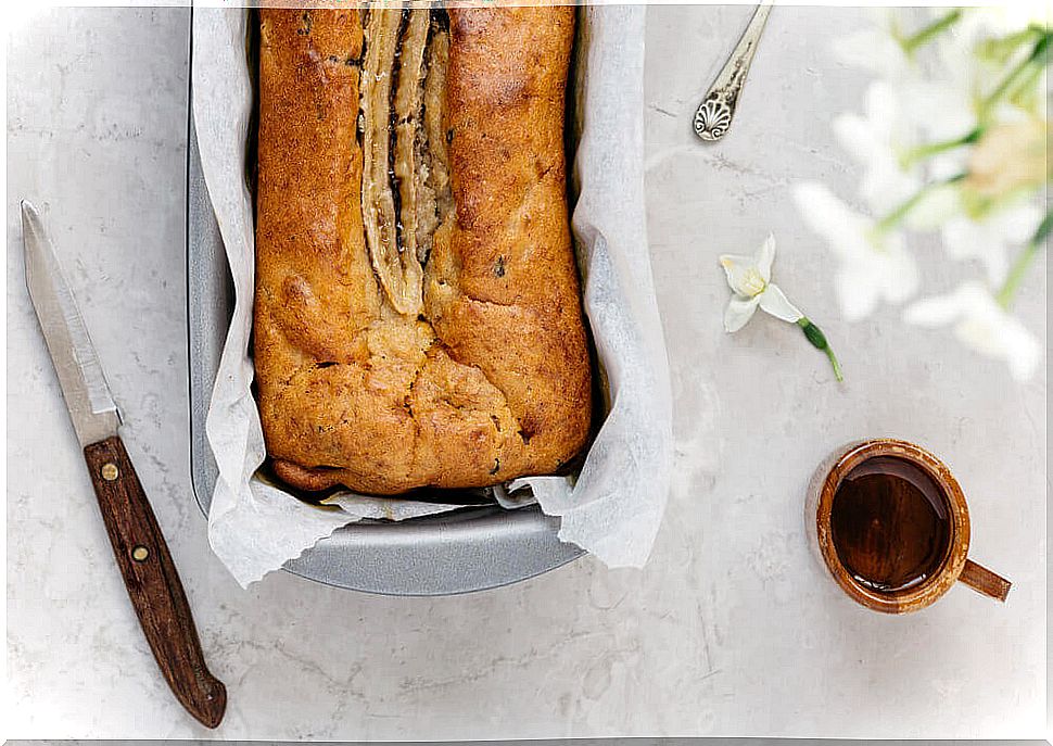 Nourishing banana cake without flour